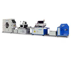 Automatic screen printing machine - with tunnel type UV machine